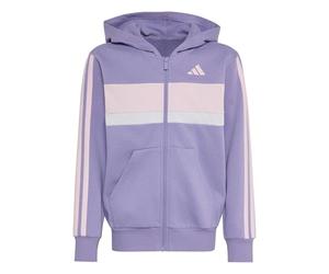 adidas Unisex Kids Seasonal Essentials Tiberio 3 Stripes Fleece Track_Suit, magic lilac/clear pink/Frozen Purple, 11-12 Years