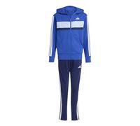 adidas Unisex Kids SEASONAL ESSENTIALS TIBERIO 3 STRIPES FLEECE TRACKSUIT, team royal blue/white/glow blue, 9-10 Years