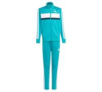 adidas Unisex Kids SEASONAL ESSENTIALS TIBERIO 3 STRIPES TRICOT TRACKSUIT, Pure Teal/Aurora Ivy/White, 7-8 Years