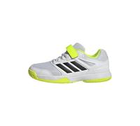 adidas Unisex Kids Speedcourt Kids Indoor Shoes, Cloud White/Core Black/Lucid Lemon, 2 UK