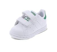 adidas Unisex Kids Stan Smith CF I Gymnastics Shoe, FTWR White/FTWR White/Green, 7.5 UK