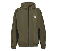 adidas Unisex Kids Tech Apparel Tracktop Sweatshirt, olive strata/black/REFLECTIVE SILVER, 5-6 Years