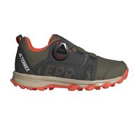 adidas Unisex Kids Terrex Agravic BOA Trail Running Shoes, Olive strata/Wonder Beige/Orange, 4 UK