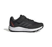 adidas Unisex Kids Terrex Agravic Flow Hook-and-Loop Trail Running Shoes, core Black/Solid Grey/Solar red, 4.5 UK