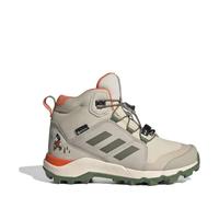 adidas Unisex Kids Terrex Disney MID Gore-TEX Hiking Shoes, Wonder Beige/Olive strata/Impact Orange, 1 UK