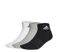adidas Unisex Kids Thin and Light Ankle Socks 3 Pairs, Medium Grey Heather / White / Black, 4-5 Years