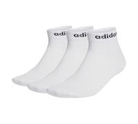 adidas Unisex Kids Think Linear Ankle Socks 3 Pairs, Black/White, 6-7 Years