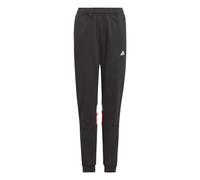 adidas Unisex Kids Tiberio 3-Stripes Colorblock Fleece Pants Kids, Black/Better Scarlet/White, 13-14 Years