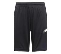 adidas Junior Boys Train Essentials 3 Stripe Shorts - Black, Black/White, Size 7-8 Years Black/White
