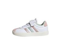 adidas Unisex Kids VL Court Shoes, FTWR White/Linen Green met./Sandy Pink met., 2 UK