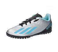 adidas Unisex Kid's X Crazyfast Messi.4 Tf J Football Shoes (Turf), Silver Met Bliss Blue Core Black