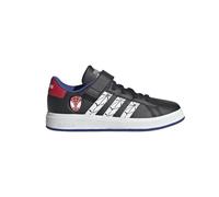 adidas - Unisex Kids x Marvel Spider-Man Grand Court Sneaker, Black White Blue Semi Lucid, 1.5 Little Kid