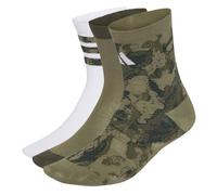 adidas Unisex Kids Youth Boys Camo Graphic 3Pp Socks Socks, olive strata/olive strata/white, 4-5 Years
