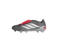 adidas Unisex League Fold-Over Tongue Firm Ground Footb Sneaker, Iron Metallic/White/Lucid Red, 9.5 Women/8.5 Men