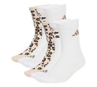 adidas Unisex Leo Graphic Socks 3 Pair Pack Socks, Crystal Linen/Khaki Six/dark brown, XL