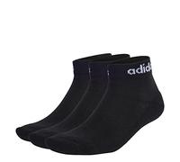 adidas Sportswear Unisex 3 Pack Cushioned Linear Ankle Socks - Black, Black/White, Size Xl, Men Black/White
