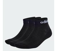 adidas Unisex Linear Ankle Cushioned Socks 3 Pairs, Black/White, 4.5-6