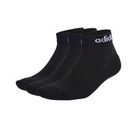 adidas Sportswear Unisex 3 Pack Cushioned Linear Ankle Socks - Black, Black/White, Size S, Men Black/White