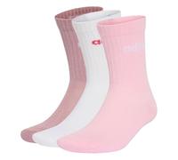 adidas Unisex Linear Crew Cushioned Socks 3 Pairs Socks, magic mauve/white/clear pink, S