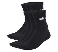 adidas Unisex LINEAR CREW SOCKS CUSHIONED SOCKS 6 PAIR PACK, Black/White, 10.5-12.5