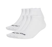 adidas Unisex LINEAR CREW SOCKS CUSHIONED SOCKS 6 PAIR PACK, White/Black, 6.5-8