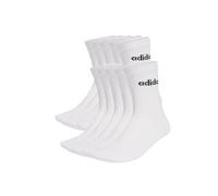 adidas Unisex LINEAR CUSHIONED CREW SOCK 1O PAIR PACK, white/black, 4.5-6