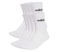 adidas Unisex LINEAR CUSHIONED CREW SOCK 1O PAIR PACK, white/black, 8.5-10