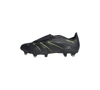 adidas Unisex Predator League Fold-Over Tongue Soft Ground Football Boots Shoes, Core Black/Carbon/Lucid Lemon, 10.5 UK