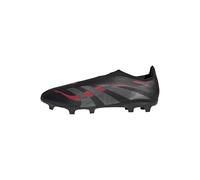adidas Unisex Predator League Laceless Firm Ground/Multi Ground Football Boot, Core Black/Grey Four/Lucid Red, 11 UK