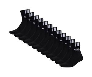 Adidas Unisex Quarter Socks, 12 Pack - Cushioned 3S Linear, Logo, Solid Color...