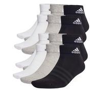 Adidas Unisex Quarter Socks, 12 Pack - Cushioned Sportswear Ankle, Logo