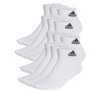 Adidas Unisex Quarter Socks, 12 Pack - Cushioned Sportswear Ankle, Logo