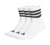 Adidas Unisex Quarter Socks, 3-Pack - 3-Stripes Cushioned Sportswear Mid-Cut