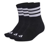 Adidas Unisex Quarter Socks, 3-Pack - 3-Stripes Cushioned Sportswear Mid-Cut