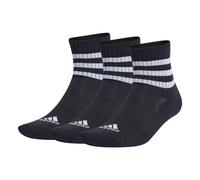 Adidas Unisex Quarter Socks, 3-Pack - 3-Stripes Cushioned Sportswear Mid-Cut