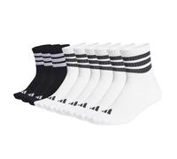 Adidas Unisex Quarter Socks, 9 Pack - 3-Stripes Cushioned Sportswear Mid-Cut