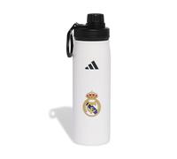 adidas Unisex Real Madrid Metal Bottle Bottle, white/black, One Size