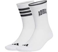 adidas Unisex Stadium Socks 2 Pair Pack, white/black/black, 10.5-12.5