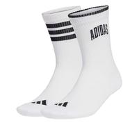 adidas Unisex Stadium Socks 2 Pair Pack, white/black/black, 2.5-4