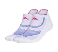 adidas Unisex Superlite Performance Tabbed No Show Running Socks with achilles protection (2-Pair), White/Lucid Blue/Lucid Fuchsia Pink, Large