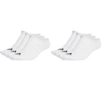adidas Unisex Thin and Light 3 Pairs No Show Socks, White/Black, S (Pack of 2)