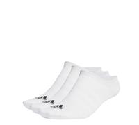 adidas Unisex Thin and Light 3 Pairs No Show Socks, White/Black, XS