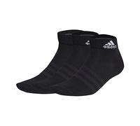 adidas Unisex Thin and Light Ankle Socks 3 Pairs, Black / White, 4.5-6