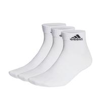 adidas Unisex Thin and Light Ankle Socks 3 Pairs, White / Black, 8.5-10