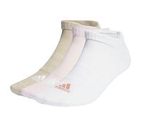 adidas Unisex Thin and Light Sportswear Low-Cut 3 Pairs No Show Socks, clear pink/white/wonder beige, XXL
