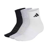 adidas Unisex THIN&LIGHT SPORTSWEAR ANKLE SOCKS 3 PAIR PACK, medium grey heather/white/black, 13-14.5