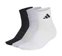 adidas Unisex THIN&LIGHT SPORTSWEAR ANKLE SOCKS 3 PAIR PACK, medium grey heather/white/black, 6.5-8