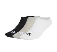 adidas Unisex THIN&LIGHT SPORTSWEAR NO SHOW SOCKS 3 PAIR PACK, medium grey heather/white/black, 4.5-6