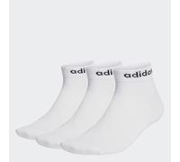 adidas Sportswear Unisex Linear Ankle Socks - 3 Pack - White/black, White, Size Xl, Men White