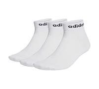 adidas Unisex Think Linear Ankle Socks 3 Pairs, White/Black, 4.5-6